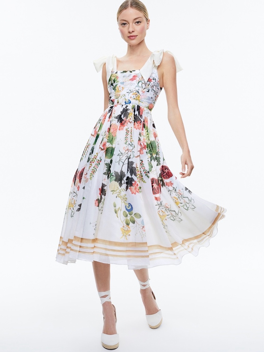 NWOT Alice + Olivia Haven Corset Flared Floral Print Midi Dress. Size 10/M - Picture 6 of 16